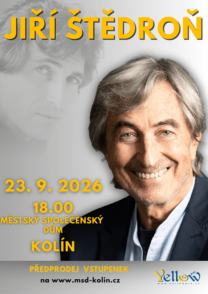 23.9.2026_JIŘÍ ŠTĚDROŇ_Kolín_Plakát Jiří Štědroň na koncertě v Kolíně v září 2026